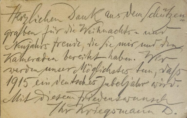 Postkarte mit eigenhändigem achtzeiligem Dankesschreiben - Richard Dehmel 
