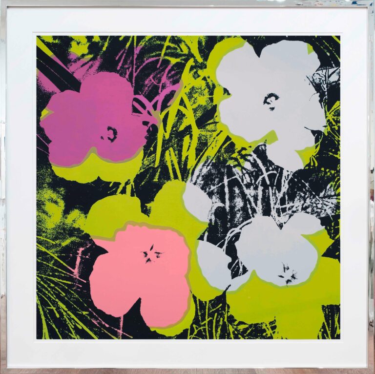 Flowers 11.64 – lightblue, pink, purple, green - Andy Warhol 
