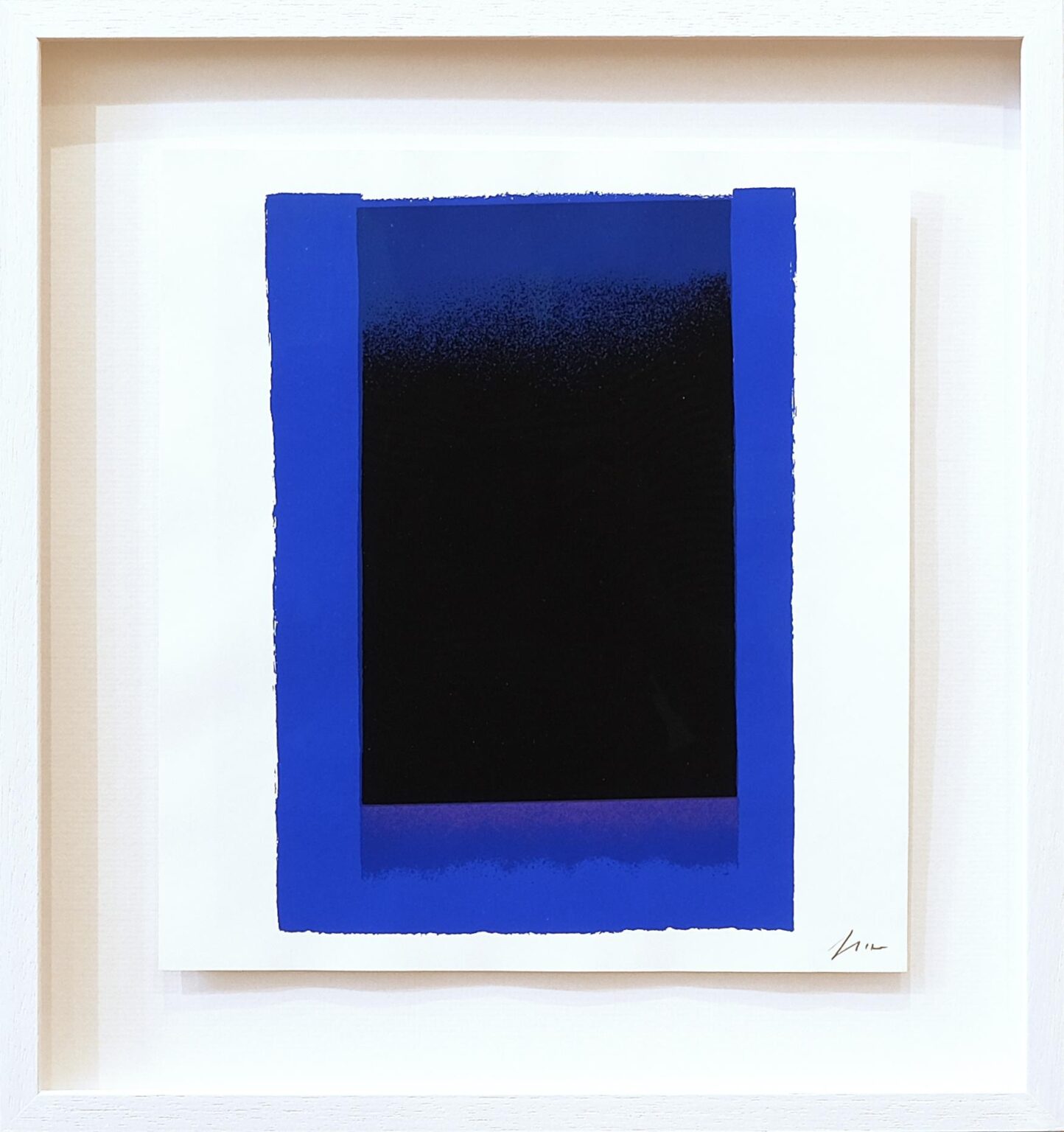Schwarzes Feld in blauer Fläche /violett – blau – schwarz - Rupprecht Geiger 