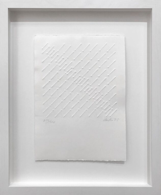 Kleine diagonale Reihung (kleines Kraftfeld) - Günther Uecker 