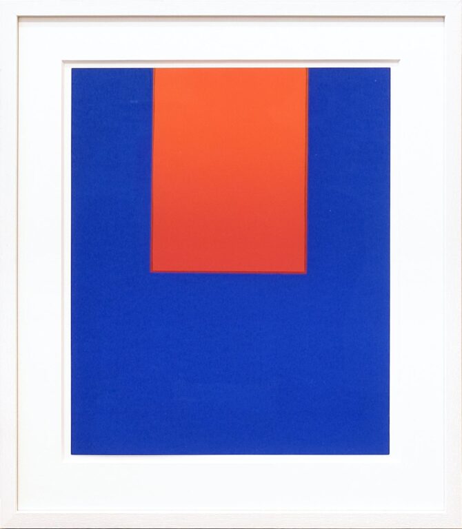 Zurückgehn, Weitergehn, Fortgehn #5: Verlauf Leuchtrot auf Blau - Rupprecht Geiger 