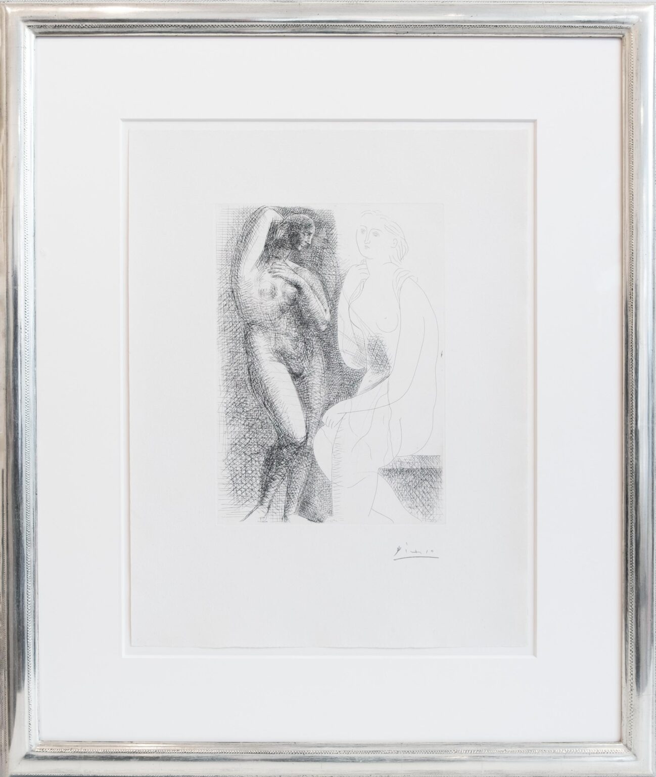 Femme nue devant une Statue - Pablo Picasso 