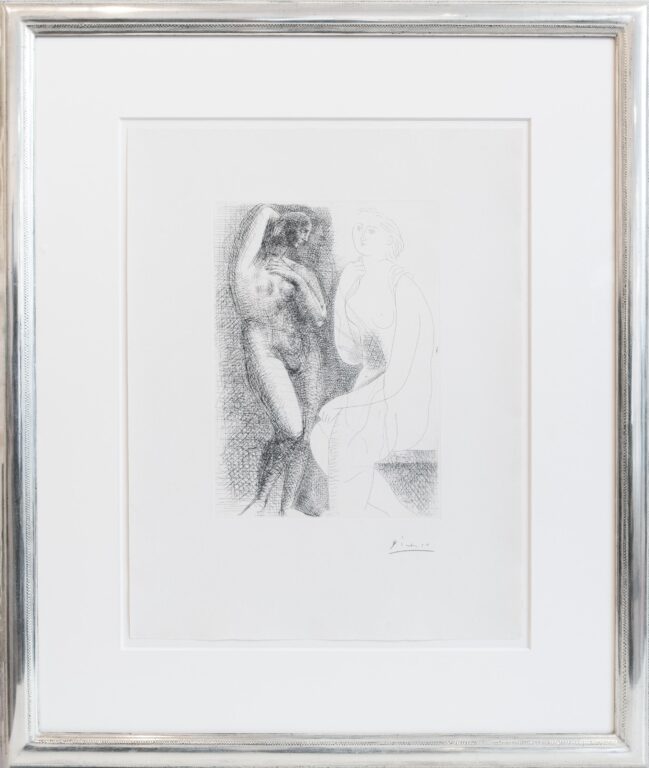 Femme nue devant une Statue - Pablo Picasso 