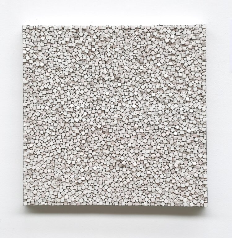 Kreidebild weiß 100×100 - Reiner Seliger 