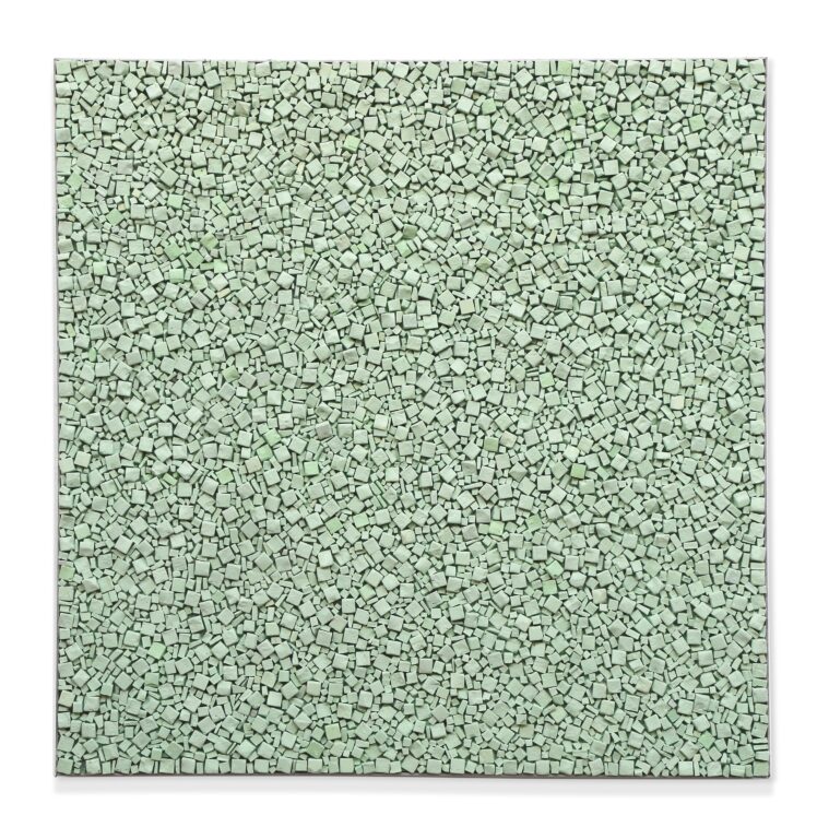 Chalk work light green 100×100 - Reiner Seliger 