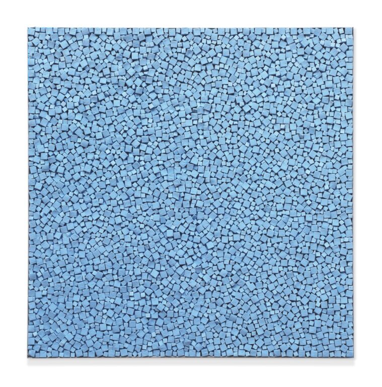 Kreidebild hellblau 100×100 - Reiner Seliger 