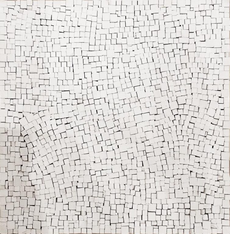 Kreidebild weiß 60×60 - Reiner Seliger 